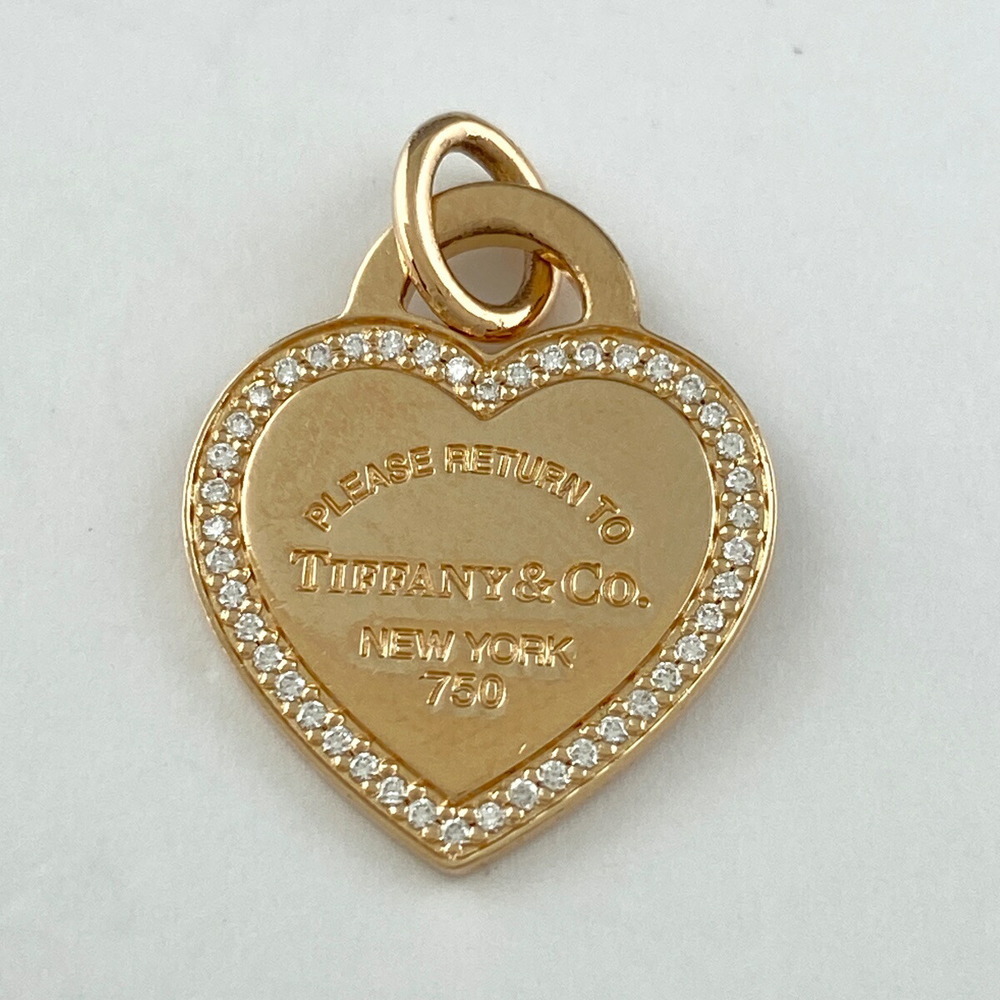 Tiffany Return To Tiffany Diamond Pendant Top Pink Gold